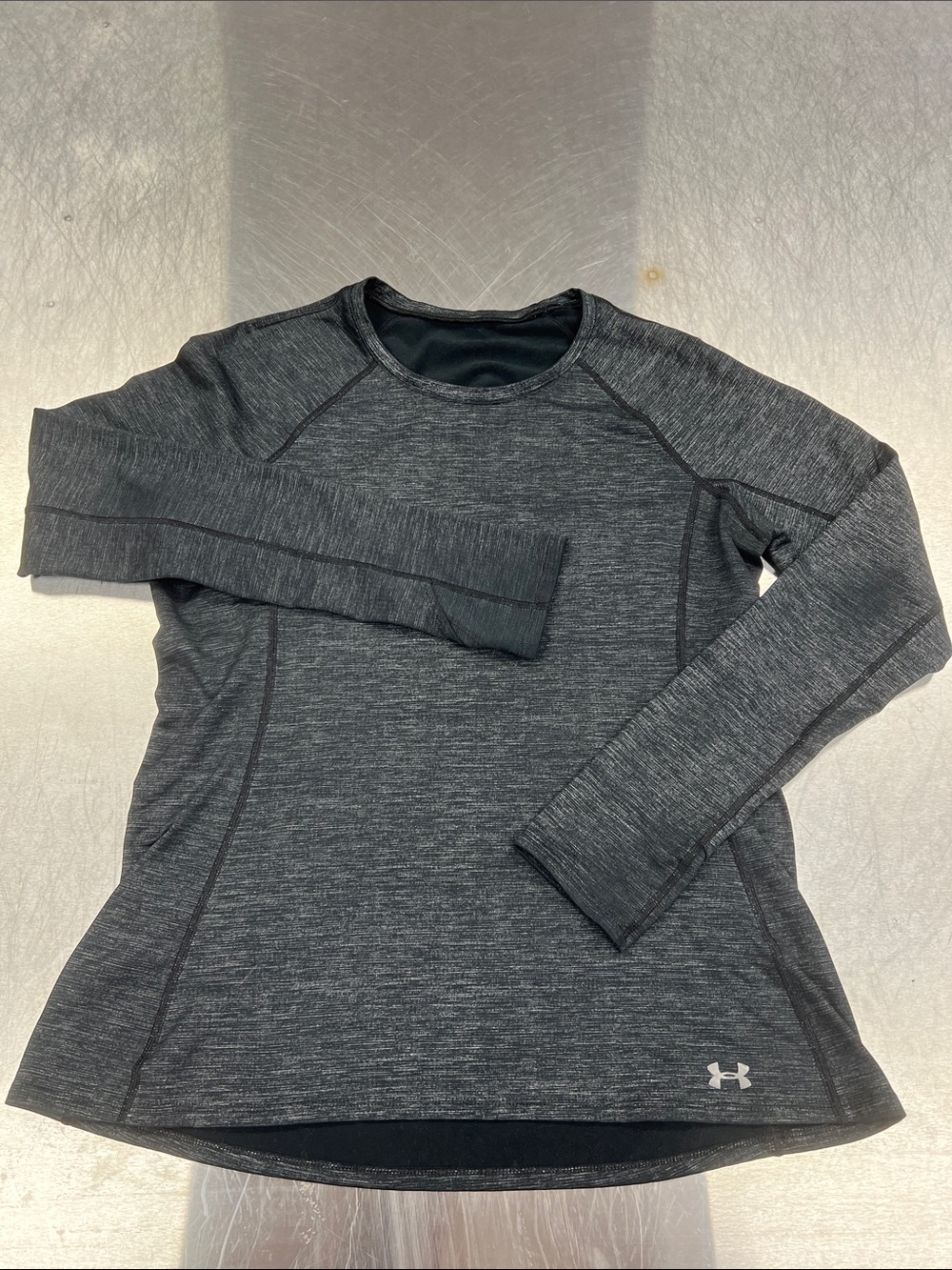 Under Armour Heat Gear Charcoal Heather Long Sleeve Performance Shirt